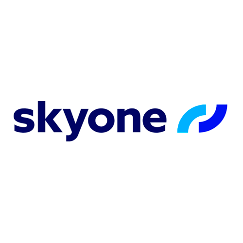 Logo do cliente SkyOne em Azul Marinho e Ciano, as cores reais da marca.